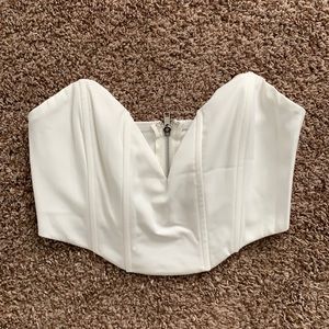 White corset top from White Fox boutique